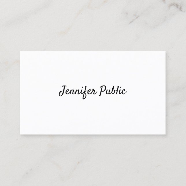 Smart Template Elegant Hand Script Modern Cute Top Business Card (Front)