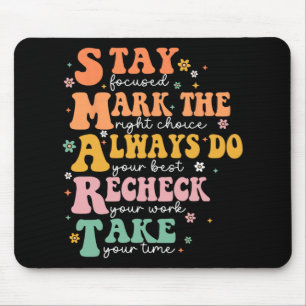 Smart Test Day Squad Funny Student Teacher Testing Mouse Pad