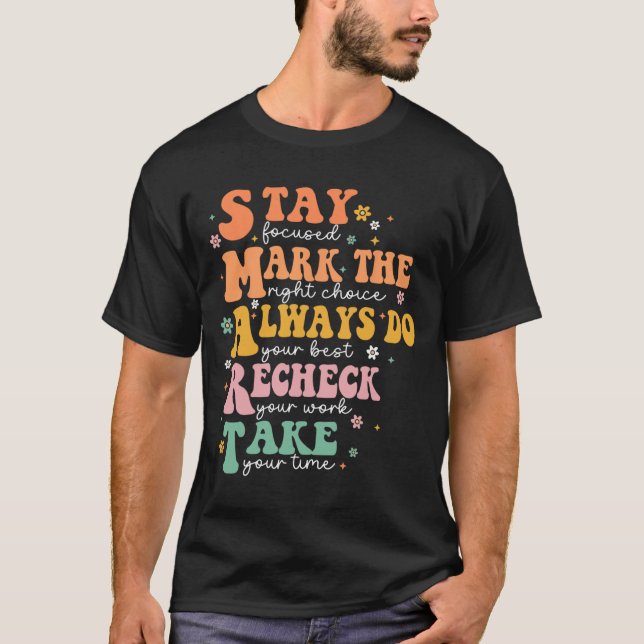 Smart Test Day Squad Funny Student Teacher Testing T-Shirt (Front)