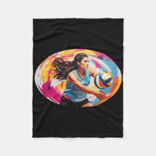 Smart Underhand Serve – Female Volleyball Player I Fleece Blanket