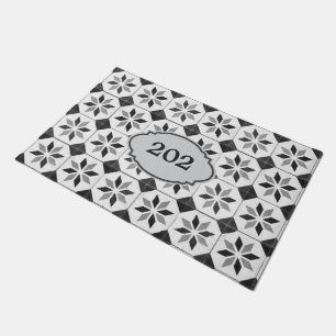 Smart Vintage Dark Grey Classic Tile - Number Doormat