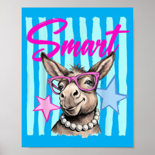 Smart With Gles Funny Animal Meme Ed Graphic Poster