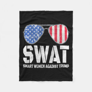 Smart Women Against Trump Funny Anti-trump 2024 Fleece Blanket