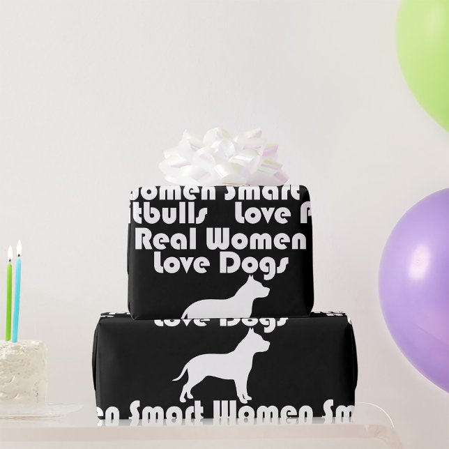 Smart Women Love Pitbulls Wrapping Paper (Creator Uploaded)
