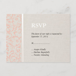 SmartElegance Coral RSVP Invitation Postcard