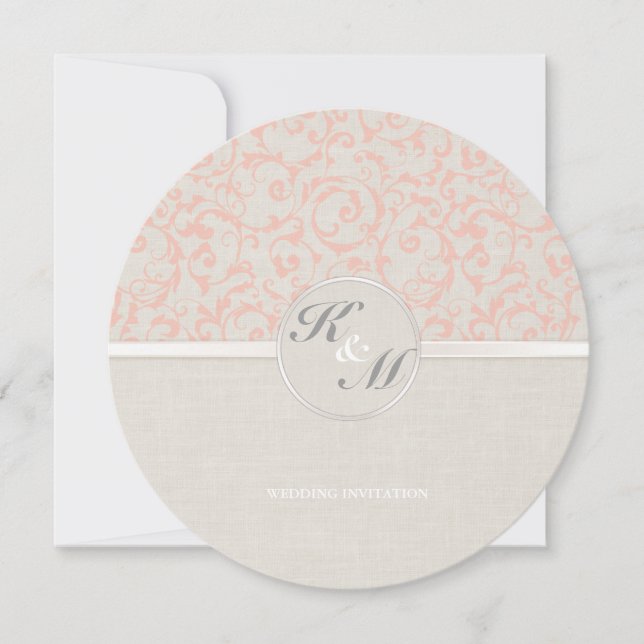 SmartElegance Coral Wedding Invitation (Front)