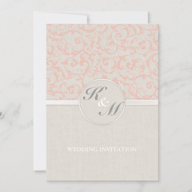 SmartElegance Coral Wedding Invitation (Front)