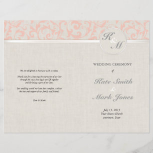 SmartElegance Coral Wedding Order of Service