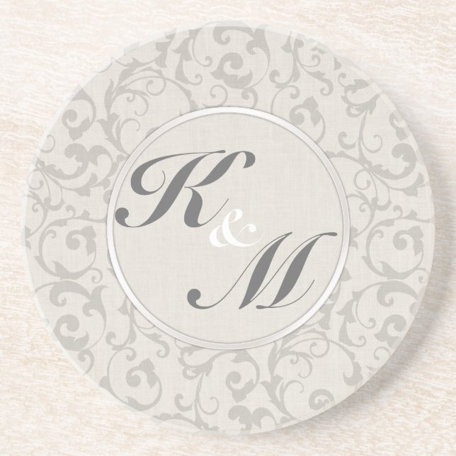 SmartElegance Grey Wedding collection Coaster (Front)