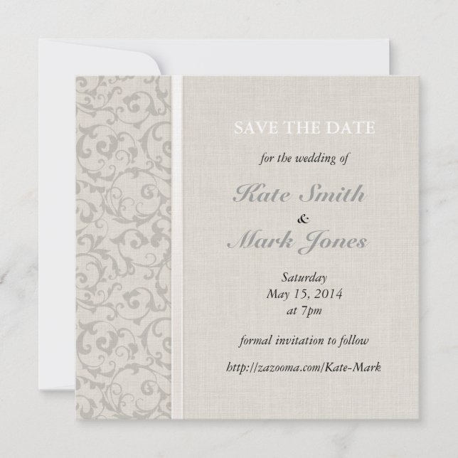 SmartElegance Grey Wedding collection Save The Date (Front)