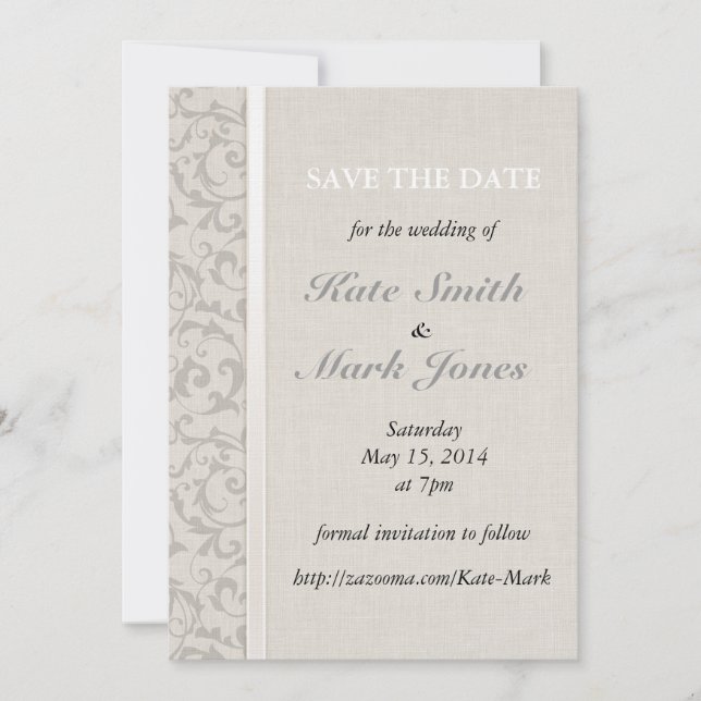 SmartElegance Grey Wedding collection Save The Date (Front)
