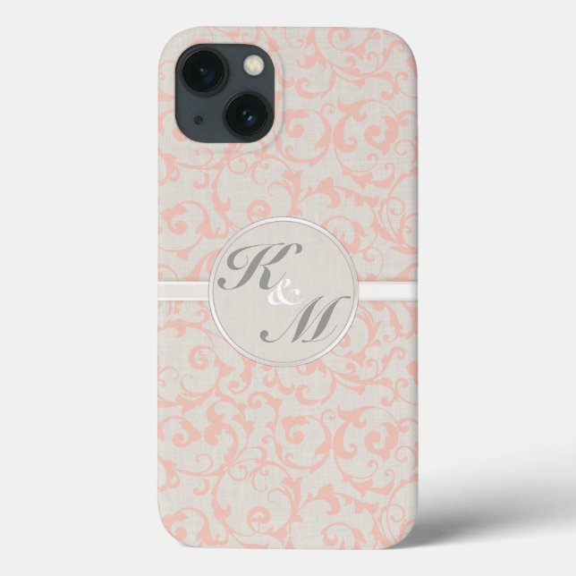 SmartElegance linen & Coral Case-Mate iPhone Case (Back)