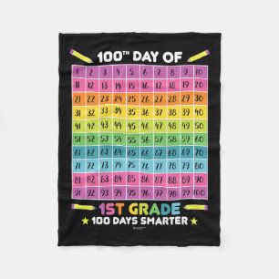 Smarter 100th Day Of School 1st Grade Student Teac Fleece Blanket
