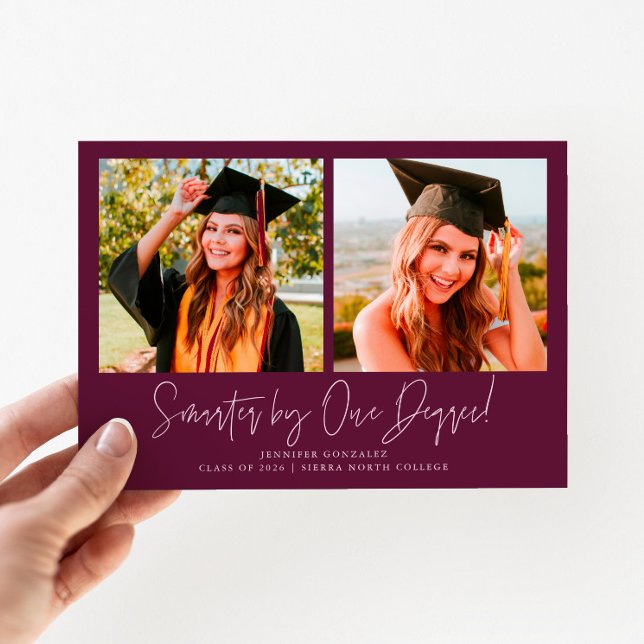 Smarter By One Degree Cranberry Grad Multi Photo Announcement (Creator Uploaded)