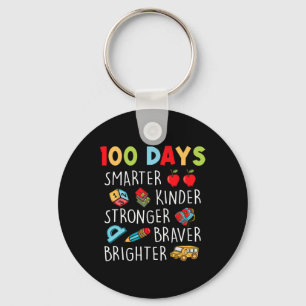 Smarter Kinder Stronger Brighter 100 Days Of Schoo Key Ring