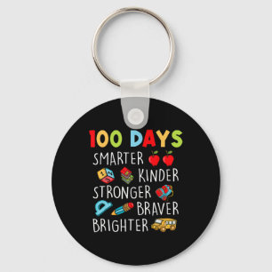 Smarter Kinder Stronger Brighter 100 Days Of Schoo Key Ring