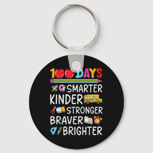 Smarter Kinder Stronger Brighter 100 Days Of Schoo Key Ring
