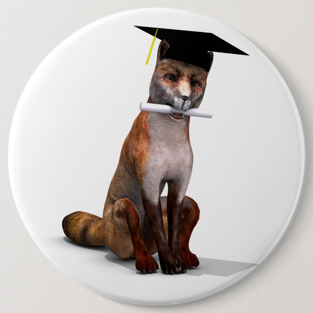 Smartest Fox In Town 6 Cm Round Badge (Front)