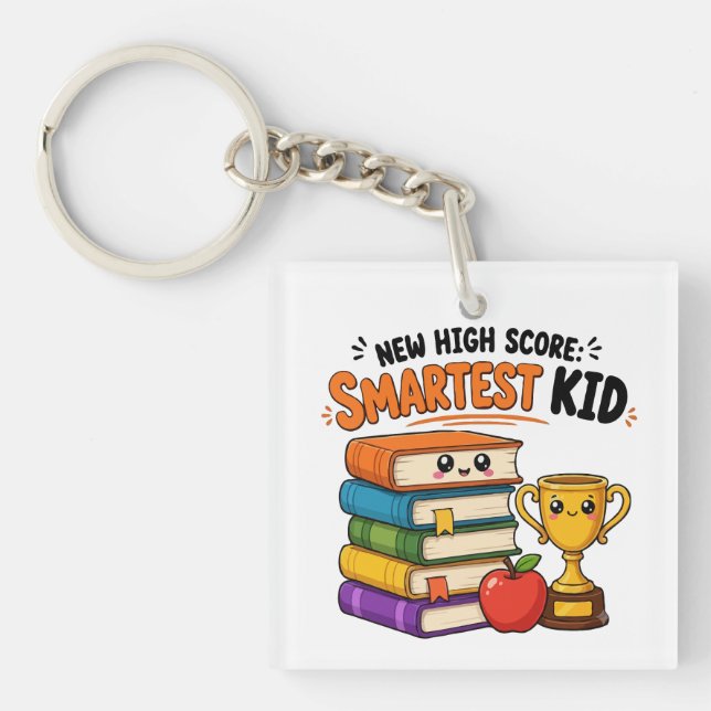 Smartest Kid New High Score Academic Achievement Key Ring (Front)