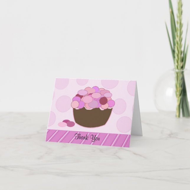 Smartie Cupcake Thank You Card (Front)