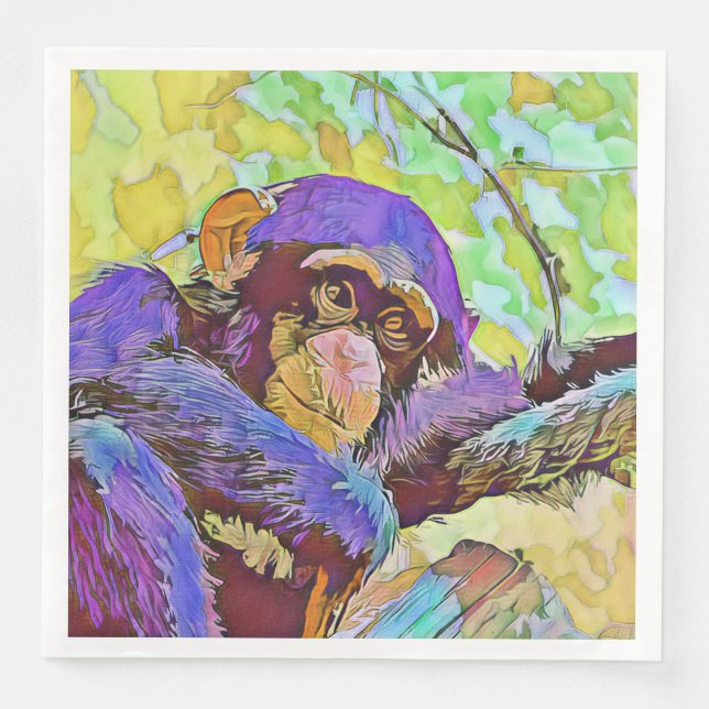 smartmix animal - chimpanzee 3 napkin (Front)