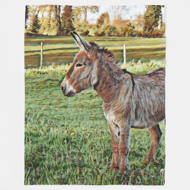 smartmix animal- donkey 1 fleece blanket (Front)