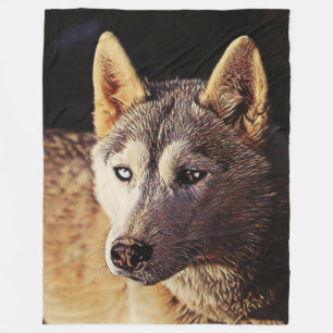 smartmix animal- wolf fleece blanket