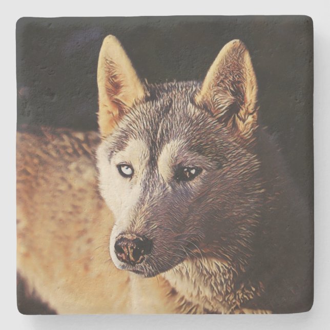 smartmix animal- wolf stone coaster (Front)