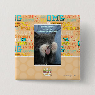 Smartmouth cat 15 cm square badge