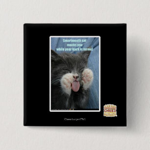 Smartmouth cat 15 cm square badge