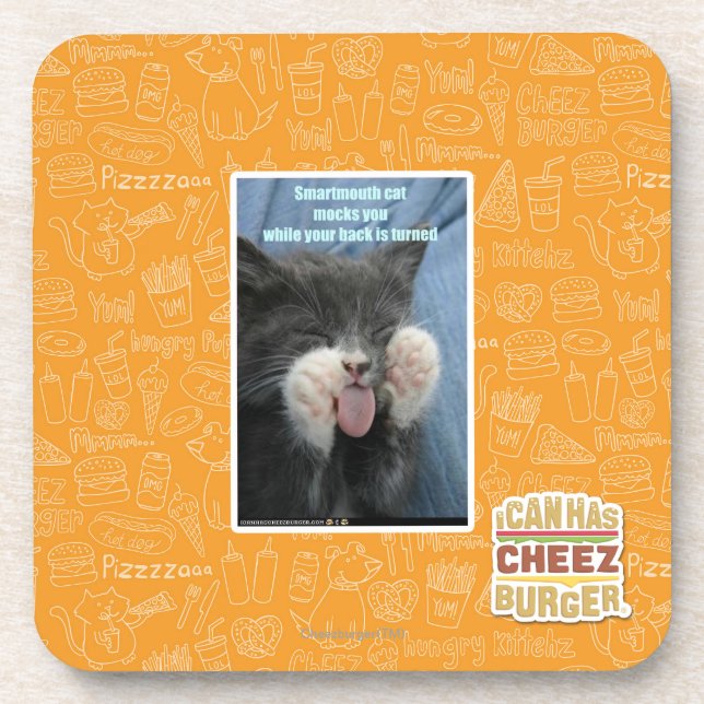 Smartmouth cat coaster (Front)