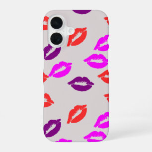 Smartphone case with a kiss pattern