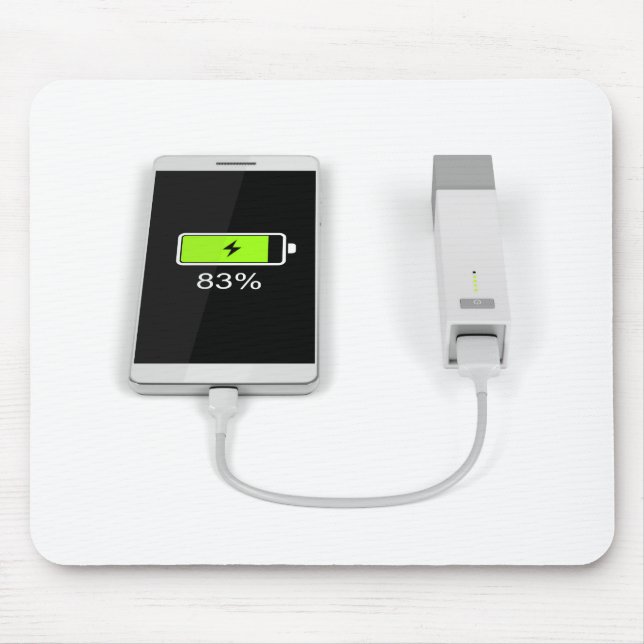 Smartphone charging with power bank mouse pad (Front)
