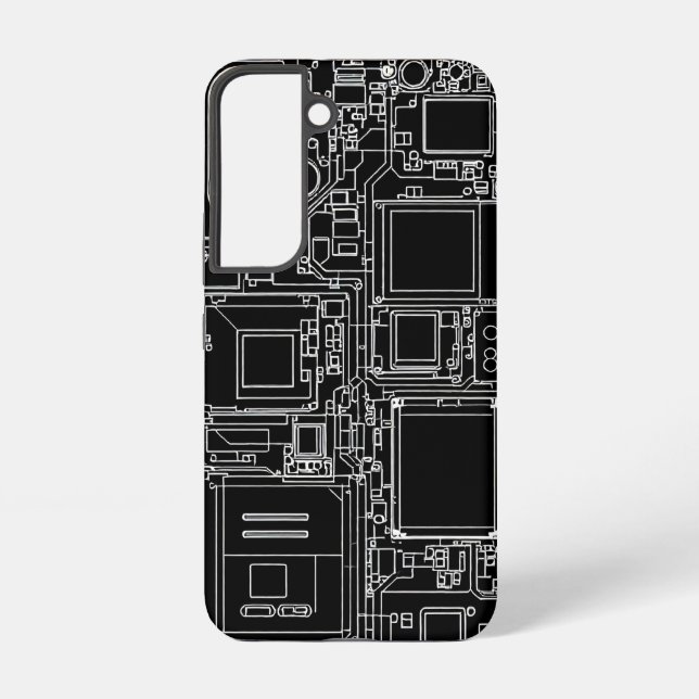 Smartphone Internal Schematic Blueprint Circuit Samsung Galaxy S22 Case (Back)