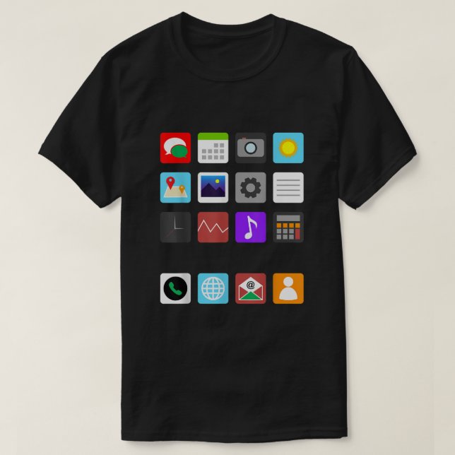 Smartphone Mobile App Cell Phone Costume Halloween T-Shirt (Design Front)