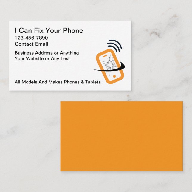Smartphone Repair Services Business Cards (Front/Back)