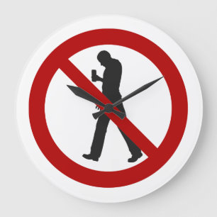 Smartphone Zombies Forbidden Large Clock