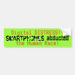 Smartphones Digital Humour Green Bumper Sticker