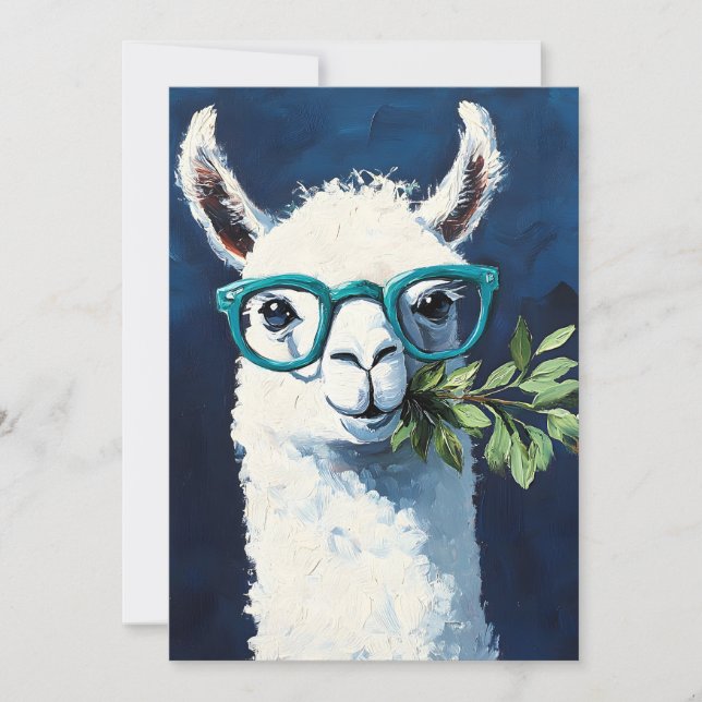Smarty Llama Chic Holiday Card (Front)