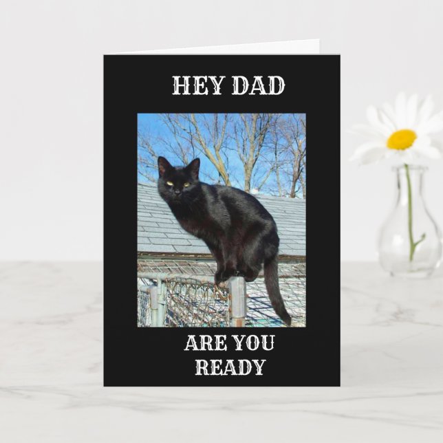*SMARTY PANTS BLACK CAT FOR DAD'S** BIRTHDAY CARD (Small Plant)