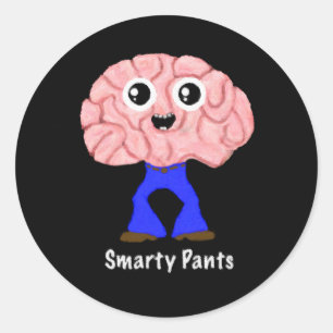 Smarty Pants Brain Classic Round Sticker