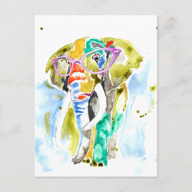 Smarty-Pants Elephant Postcard (Front)
