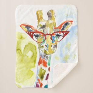 Smarty-Pants Giraffe Sherpa Blanket