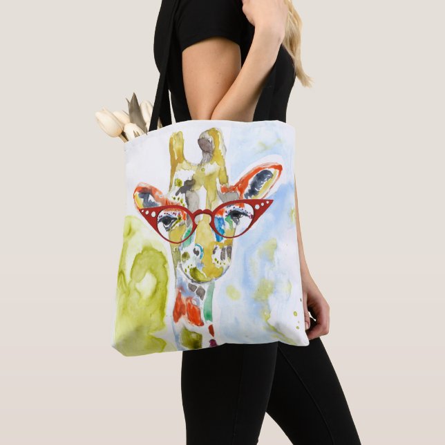 Smarty-Pants Giraffe Tote Bag (Close Up)