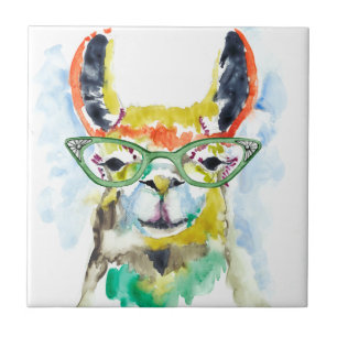 Smarty-Pants Llama Ceramic Tile