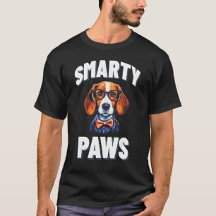 Smarty Paws Beagle Dog Wearing Glasses T-Shirt
