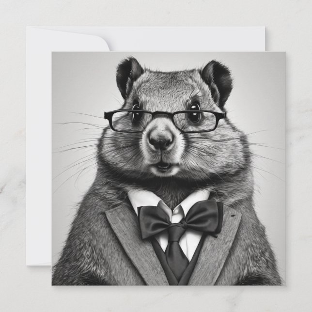 smartypants groundhog invitation (Front)