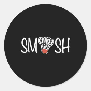 Smash Badminton - Badminton Player - Shuttle Raque Classic Round Sticker