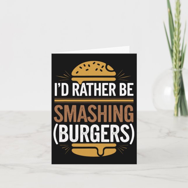 Smash Burger Lover Grilled Cheeseburger Flat Top C Card (Front)