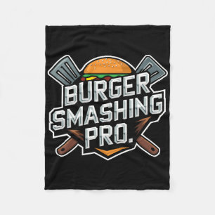 Smash Burger Lover Grilled Cheeseburger Flat Top C Fleece Blanket